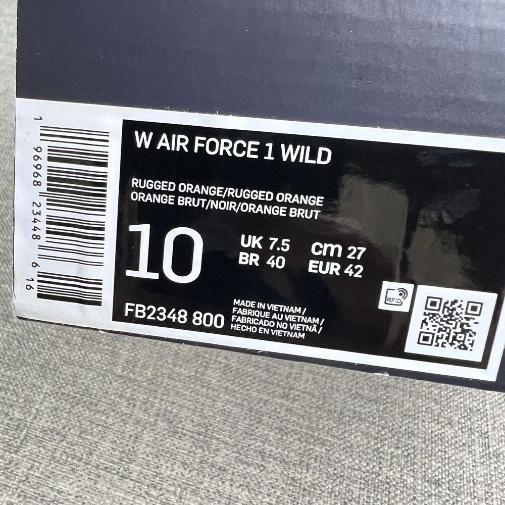 Nike Air Force 1 Wild Low Rugged Orange Campfire FB2348-800 Womens 10 - Picture 8 of 8